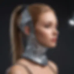 Stylish face gaiter with ear loops showcased on a mannequin