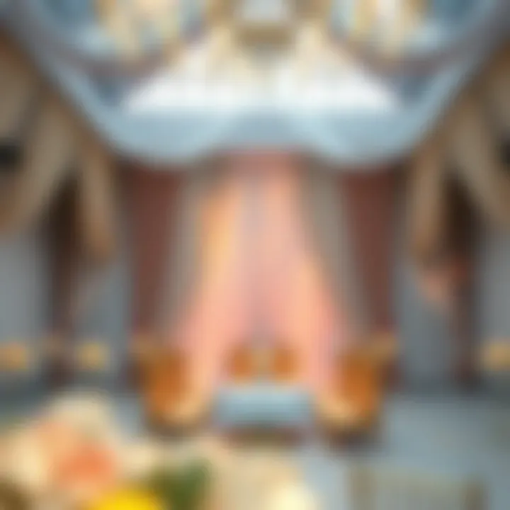 Lavish curtain drapery at a wedding venue