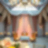 A Stunning Wedding Venue with Lavish Drapery Lavish curtain drapery at a wedding venue