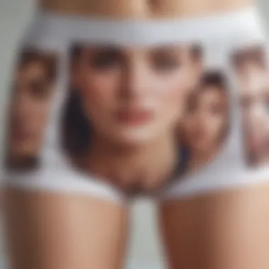 Close-up of personalized face prints on boxers