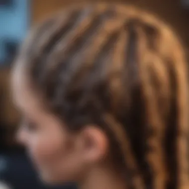 Close-up of double braided wig maintenance tools and products essential for care.