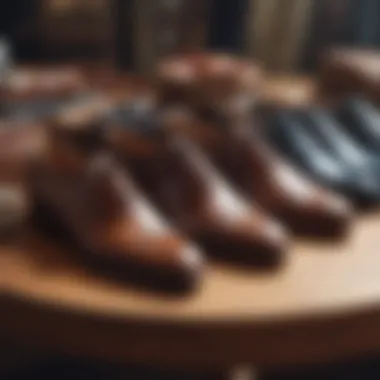 Historical evolution of dress shoes displayed through styles