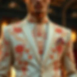 Exquisite embroidered suit design showcasing traditional craftsmanship