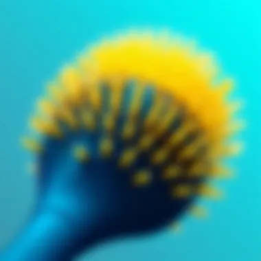 Close-up view of a silicone scalp massager brush showcasing its bristle design.