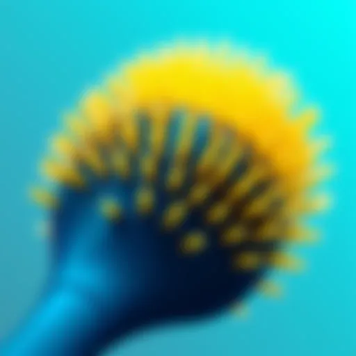 Close-up view of a silicone scalp massager brush showcasing its bristle design.