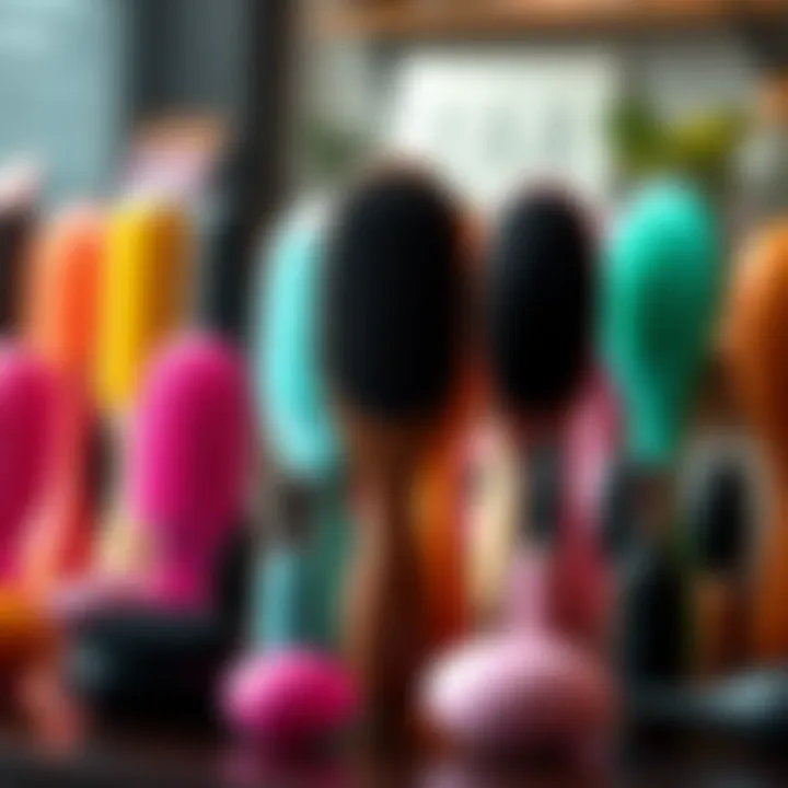 Variety of silicone scalp massager brushes displayed to highlight different styles and colors.