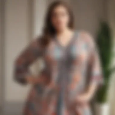 Modern Patterns in Plus Size Tunics Sophisticated plus size tunic showcasing modern patterns