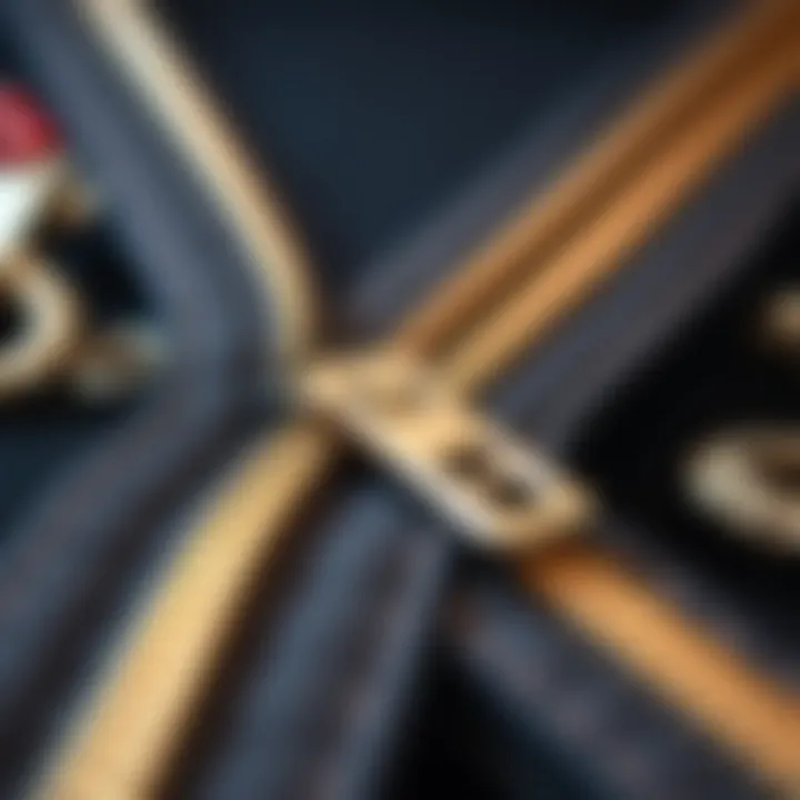 Close-up of a high-quality zipper detail on a jewelry storage case