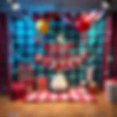 Creative plaid-themed party backdrop for celebrations