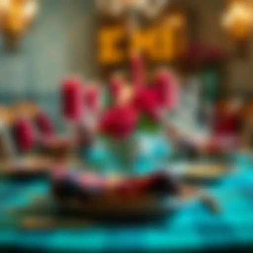 Elegant Plaid Table Setting Elegant plaid table setting with vibrant accents