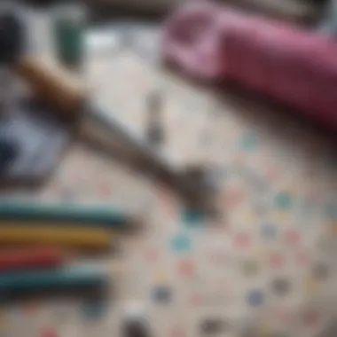 Crafting Essentials: Tools for Polka Dot Projects Sewing tools alongside polka dot minky fabric
