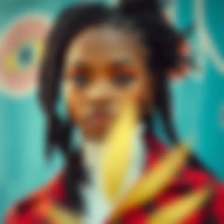 Cultural Significance of River Locs in Fashion Cultural representation of River Locs in a vibrant fashion setting.