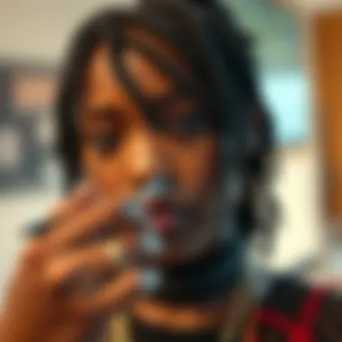 Styling River Locs with Precision A close-up of River Locs being styled with crochet tools.