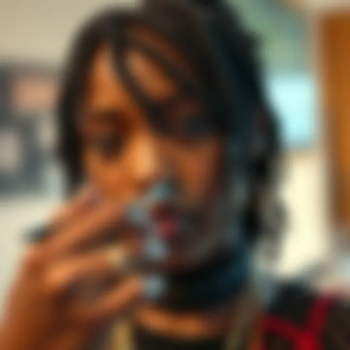 Styling River Locs with Precision A close-up of River Locs being styled with crochet tools.