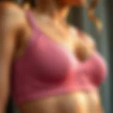 A close-up of a seamless yoga bra showcasing its intricate design and stitching details