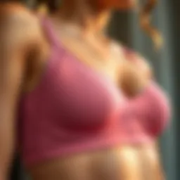 A close-up of a seamless yoga bra showcasing its intricate design and stitching details