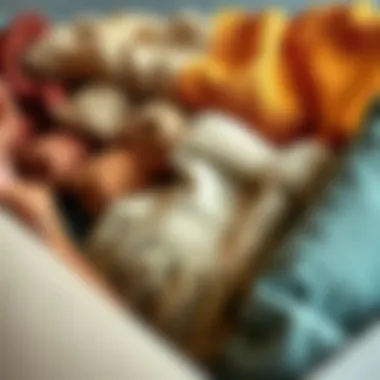 Variety of materials used for sectional couch throw covers displayed