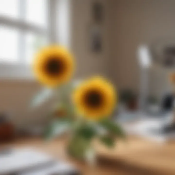 Color palette inspired by sunflowers for an uplifting workspace