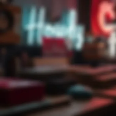 Various materials used in making Howdy neon signs displayed artistically