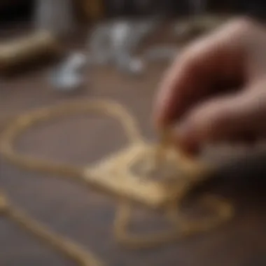 Artisan crafting a stainless steel gold name necklace