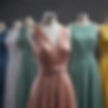 Different variations of casual infinity dress displayed together