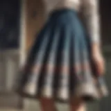 A vintage skirt showcasing intricate patterns and fabrics