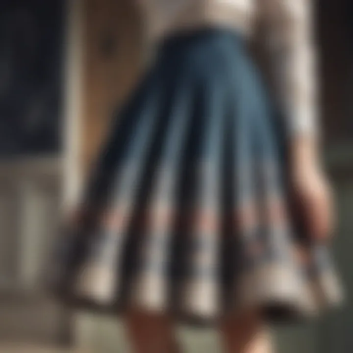 A vintage skirt showcasing intricate patterns and fabrics