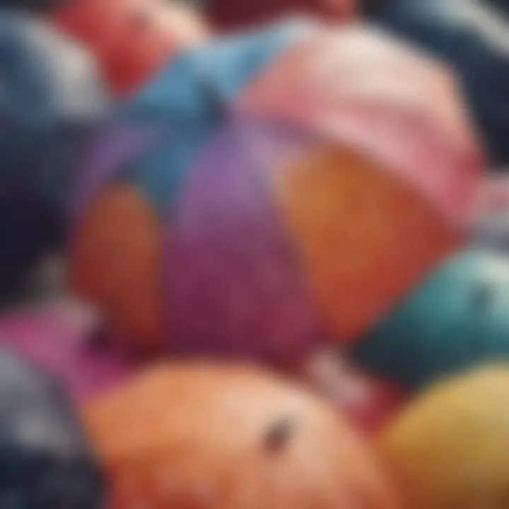 Close-up of polka dot patterns in various colors on an umbrella