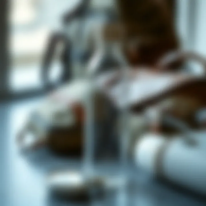 A stylish clear travel bottle placed next to travel gear, illustrating its functional and aesthetic appeal.