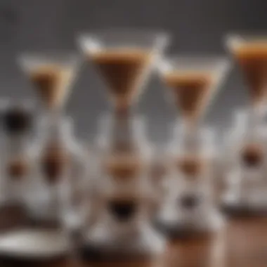 Various styles of glass funnels used for coffee