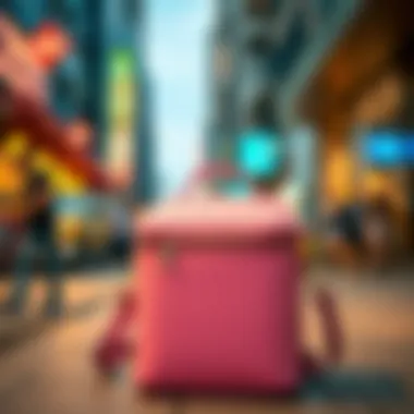 Chic Insulated Lunch Bag in Urban Fashion Chic insulated lunch bag with shoulder strap in a trendy urban setting