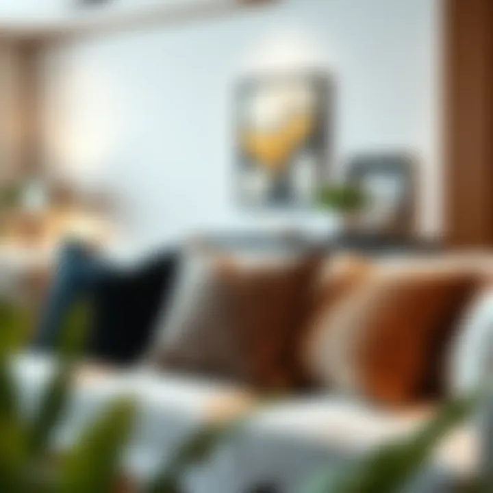 Luxurious large decorative pillow case in a modern living room setting