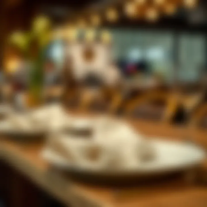 Stylish Luxury Napkins Stylish napkins complementing a refined dining setup