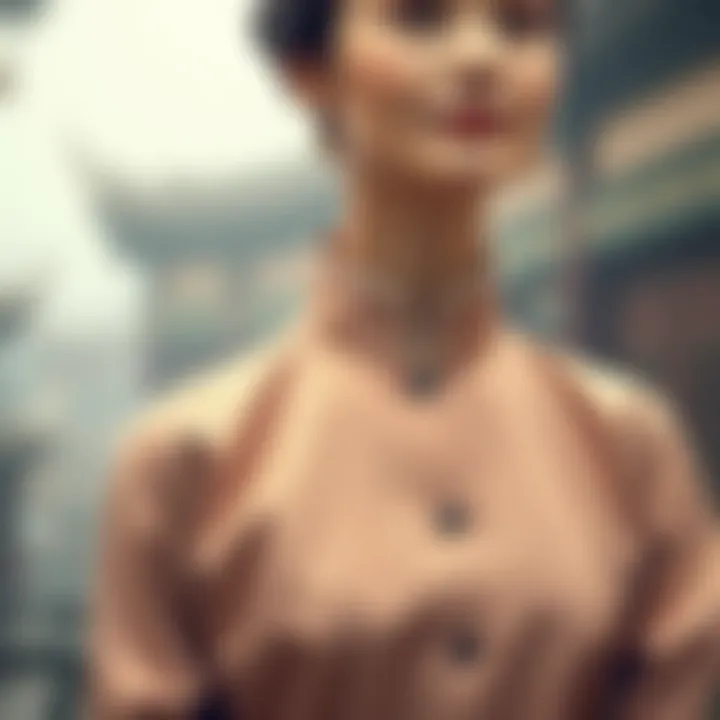 Artistic representation of the historical evolution of mandarin collar fashion