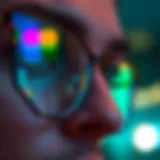 Close-up view of rimless hexagon glasses highlighting their unique shape and design