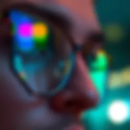 Close-up view of rimless hexagon glasses highlighting their unique shape and design