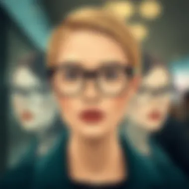 Illustration of various face shapes suitable for rimless hexagon glasses