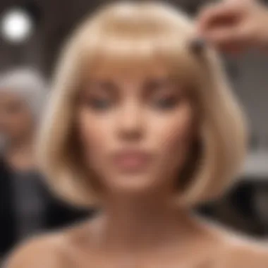Mastering the Art of Wig Styling A stylist applying finishing touches to a synthetic wig.