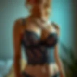 Elegant transparent lingerie showcasing intricate lace details