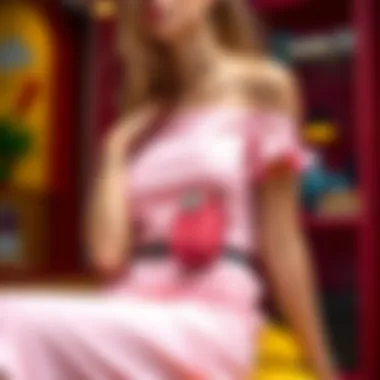 Stylish accessories complementing a pastel dress outfit