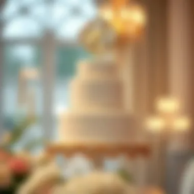 Stunning Heights: Multi-Tiered Cake with Diamond Elegance Stylish multi-tiered cake adorned with a striking diamond topper