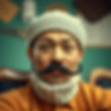 A hands-on crafting session demonstrating the creation of realistic faux mustaches.