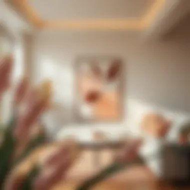 Artistic blush pink artwork enhancing a modern room