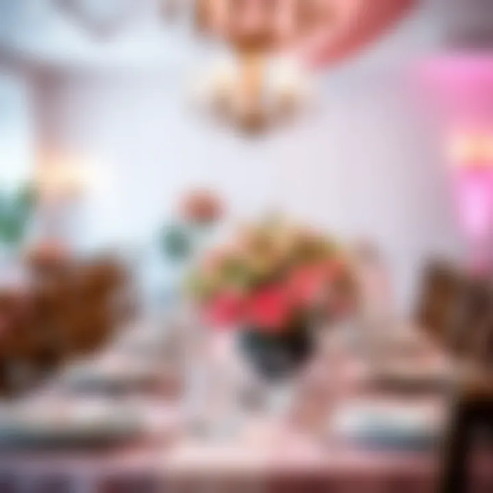 A beautifully arranged blush pink table setting for a sophisticated event