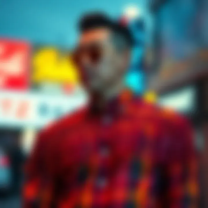 Vibrant fringed shirt highlighting bold fashion choices