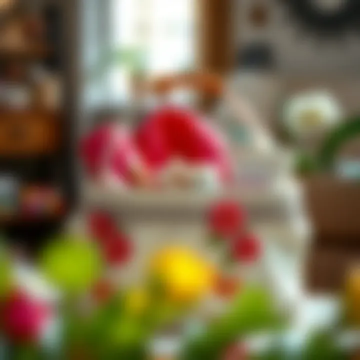 Boho diaper caddy filled with essentials for a nursery