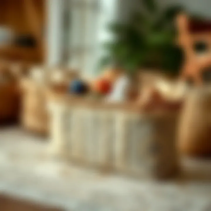 Natural materials used in creating a boho diaper caddy