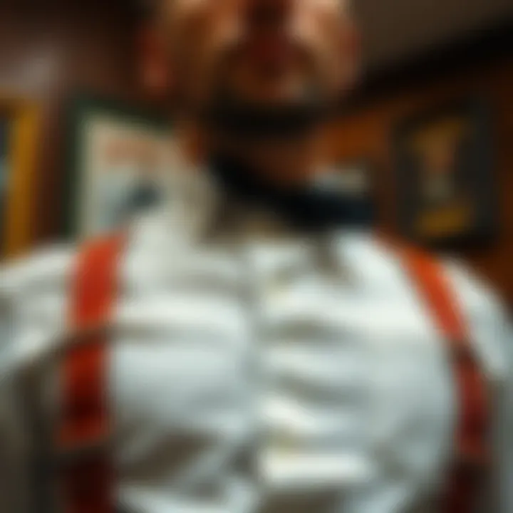 History of Suspenders A vintage illustration showcasing the history of suspenders