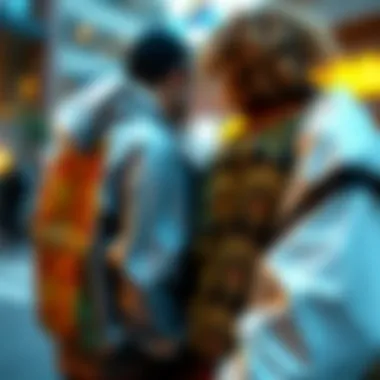 Intricate Designs of Couple Jackets A close-up of couple jackets showcasing intricate designs and fabrics