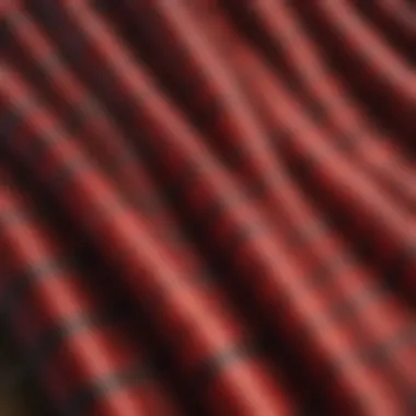 Close-up of the buffalo check pattern showcasing fabric texture